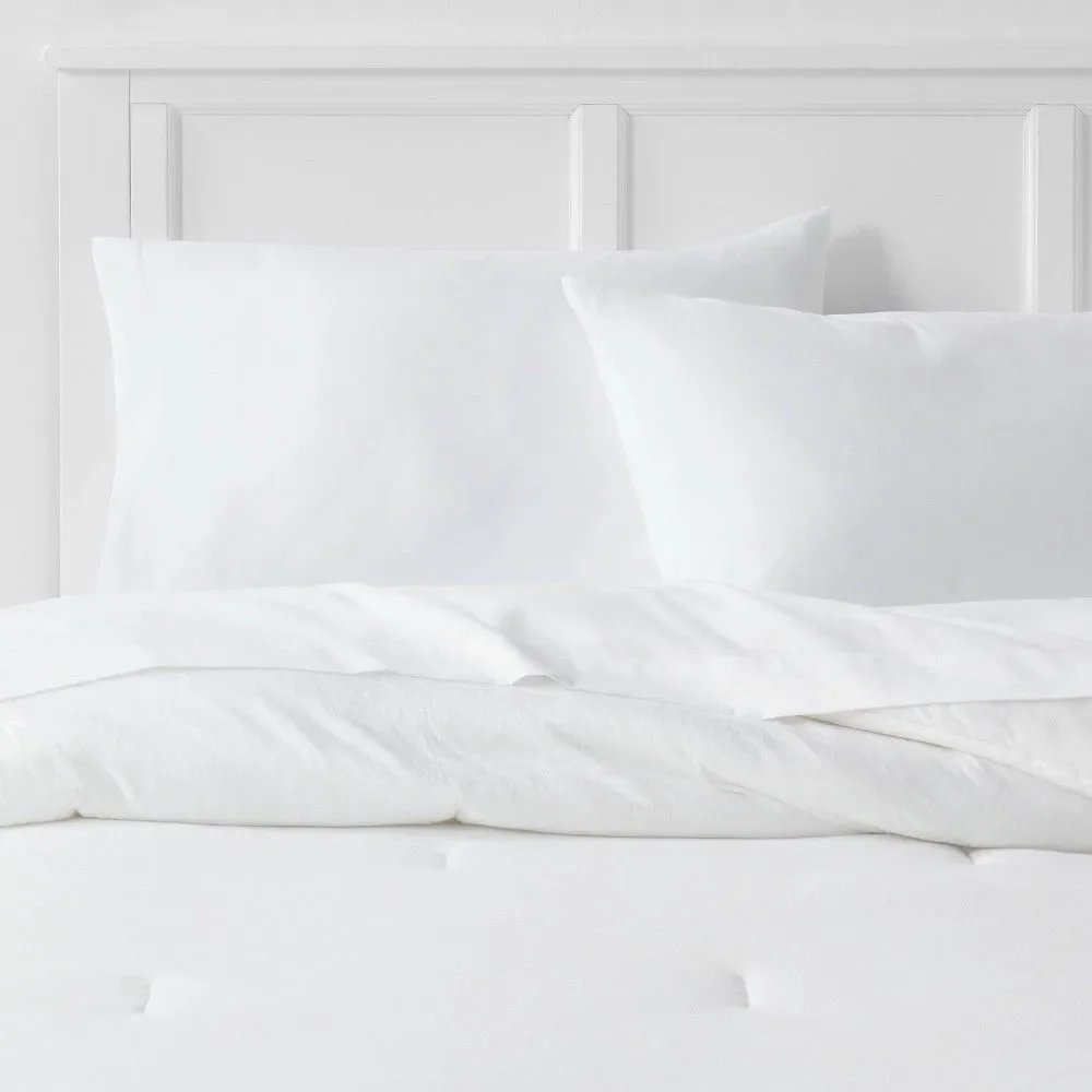 Full Queen White Jersey Comforter Room Essentials Midweight New OEKO-TEX